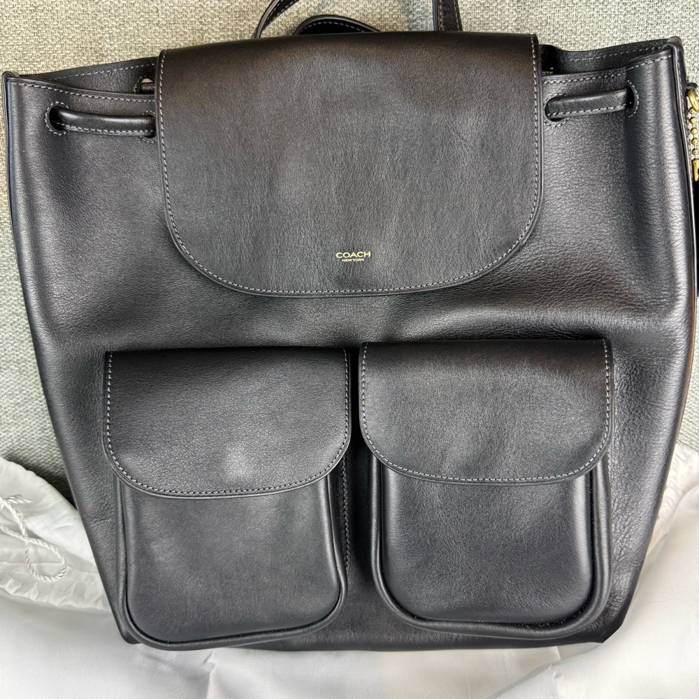 Coach Crosby Black Leather Backapack